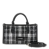 mini bolso en tejido de cuadros con lentejuelas black taglia unica