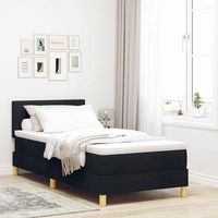 vidaxl cama tipo box spring con cojin manual negro 100 x 200 cm tela