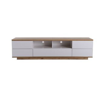 Mueble tv moderno 180 cm - diseño bicolor, acabado madera - blanco