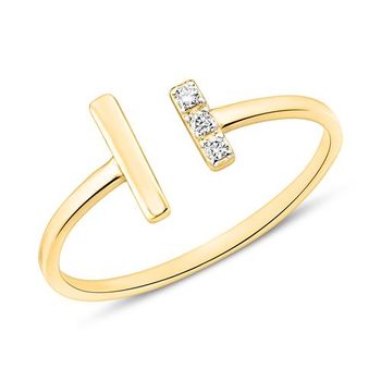 Anillo para mujer en oro 14 quilates con diamantes