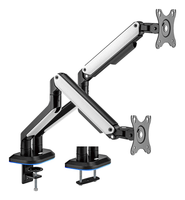 aisens soporte de mesa rgb gaming contrapeso giratorio e inclinable para monitor tv 9kg 3 pivotes 1 brazo de 17 32 negro blanco