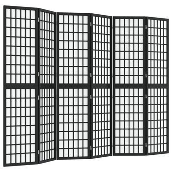 Biombo Plegable Con 6 Paneles Estilo Japonés Negro 240x170 Cm Vidaxl