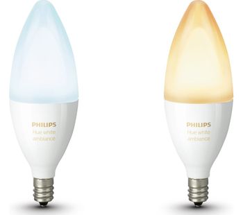 PHILIPS Hue White Ambiance Wireless Bulb Twin Pack - E14, White
