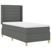 cama tipo box spring con cojin gris 90 x 200 cm tela vidaxl