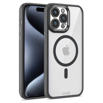 Cool Carcasa Magnética Borde Negro para iPhone 15 Pro