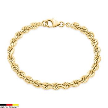 Pulsera de cordón de oro de 14 quilates de 5,4 mm de grosor