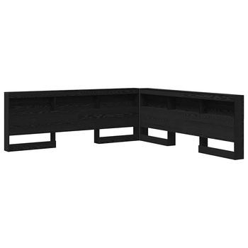 Cabecera De Almacenamiento Con Estante Roble Negro 180 Cm