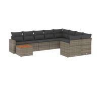 vidaxl set de sofas de jardin 10 pzas con cojines ratan sintetico gris