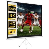 homcom pantalla de proyector manual 120 pulgadas 43 altura ajustable 244x183 cm para cine en casa presentaciones blanco   aosom espana