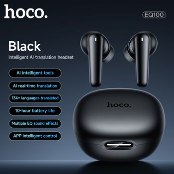 HOCO EQ100 Smart AI Traducción Auriculares Bluetooth Auriculares Estéreo Auriculares In Ear Hifi Sonidos Aplicación Función Deportes Auriculares Inalámbricos Negro