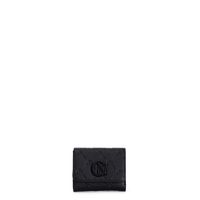 billetera con logotipo en relieve en toda la superficie black taglia unica