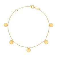 pulsera de mujer en oro 9 quilates con placas redondas