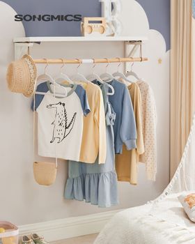 50 perchas infantiles de terciopelo de color blanco nube