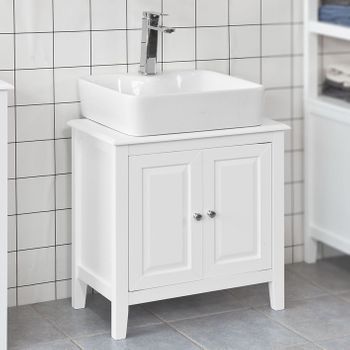 Armario Para Baño Con 2 Puertas,blanco L 60 X P 30 X H 62 Cm