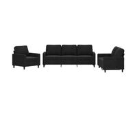 vidaxl juego de sofas con cojines 3 piezas terciopelo negro
