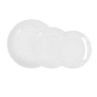 vajilla 18 piezas porcelana blanca coupe 18 piezas - 6 personas bidasoa glacial coupe - blanco apto microondas