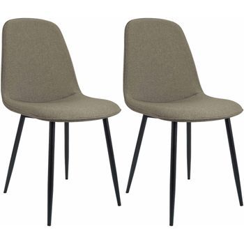 Juego De 2 Sillas De Comedor Maryam Tela Gris Topo 54x45x88 Cm Clp