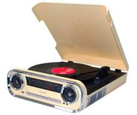 lauson 01tt15 tocadisco tocadiscos de traccion por correa beige negro