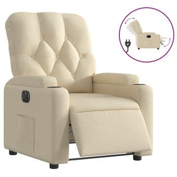 Sillón De Salón | Silla | Sillón Reclinable Eléctrico De Tela Crema