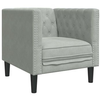 Sofá Gris Claro 74,5 X 71 X 70,5 Cm Terciopelo Vidaxl