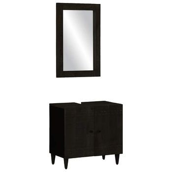 Conjunto De Muebles De Baño 2 Piezas Madera Maciza De Mango Vidaxl