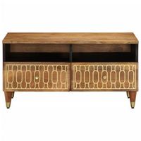 mesa de centro 54x80x40 cm madera tratada metal - marron