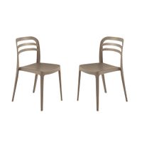juego de 4 sillas de polipropileno gris tortola cm 50x51 81h