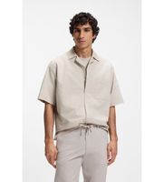 boss para hombre 50559315 camisa lapisy gris claro l casual algodon manga corta