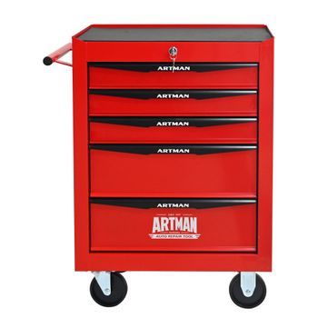 Carro De Herramientas - Mueble Organizador De Taller - Acero - Rojo Y Negro (60x33x77.5cm)