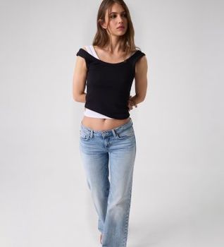Guess para mujer. W6YP51K4539 Top de tirantes con logo negro (S), Casual, Algodón, Sin mangas / Tirantes