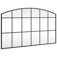 espejo de pared arco de hierro negro 100x60 cm vidaxl