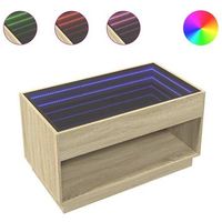 mesa de centro con infinity led roble sonoma 90x50x50 cm vidaxl