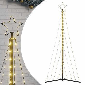 Árbol De Navidad Led 339 Leds Blanco Cálido 187 Cm Vidaxl