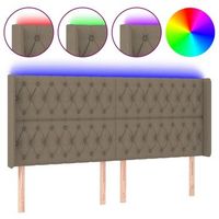 cabecero cama con led  panel de cabecera de tela gris taupe 203x16x118128 cm