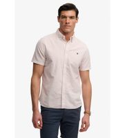 superdry para hombre m4011102a camisa classic seersucker rosa xl casual algodon manga corta