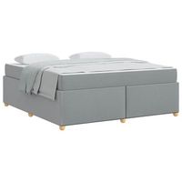 estructura de cama con colchon gris claro 180 x 200 cm tela