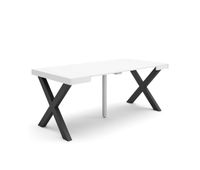 mesa consola extensible mesa comedor plegable 180x90x73cm para 8 comensales patas madera maciza estilo moderno blanco