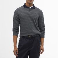 barbour cleveland long-sleeved cotton-pique polo shirt - s