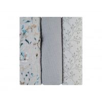 juego de panales de muselina 3 uds 75x75 cm dreamy fields gris