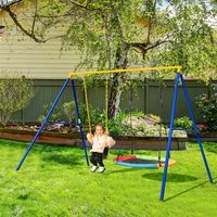 set de 2 columpios para ninos columpio elastico y de platillo volador para arbol cuerdas regulables para patio parque infantil jardin