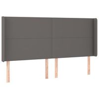 cabecero cama mueble de dormitorio con led cuero sintetico 183 x 16 x 118128 cm gris m020000268