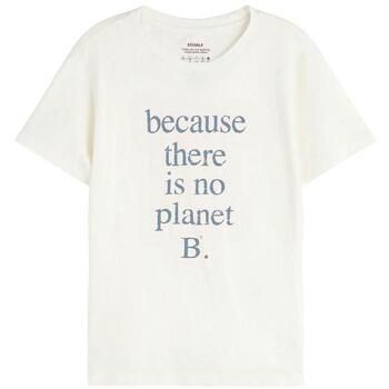 Ecoalf Camiseta T-shirt Lovisa blanc col rond para mujer