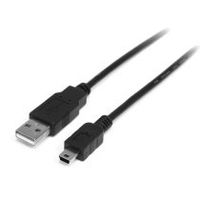 cable usb de 2m para camara - 1x usb a macho - 1x mini usb b macho - adaptador negro