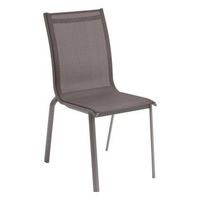 silla de jardin apilable axant de aluminio con tratamiento epoxi wenge y praline