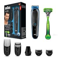 braun multigroomer 81681340 depiladora para la barba mojado y seco negro azul