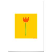 panorama cuadro de aluminio agatha ruiz de la prada tulipan fondo amarillo 70x100 cm