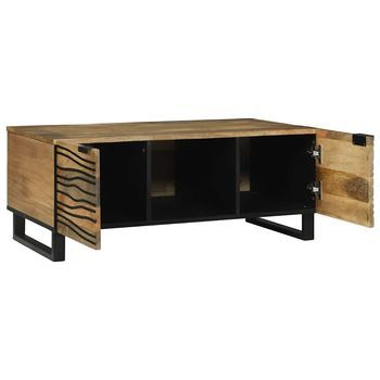 Mesa De Café - Mesa De Centro - Mesa Baja Marrón Y Negro 100 X 54 X 40 Cm