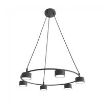 lampara de techo discover negro 6 luces