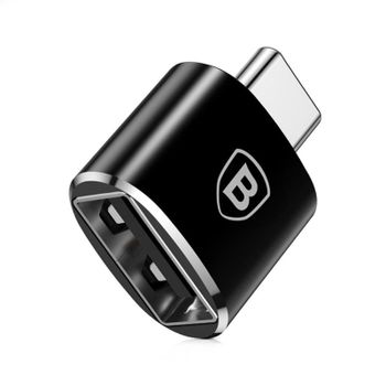 Adaptador Baseus USB a USB Tipo-C Negro transferencia alta compatibilidad OTG