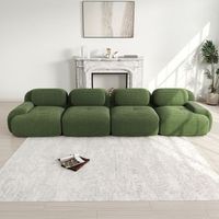 sofa de cuatro plazas de pana tapiceria suave y muy elastica apto para mascotas ergonomico se entrega montado verde